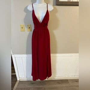 Elegant Red Maxi Dress